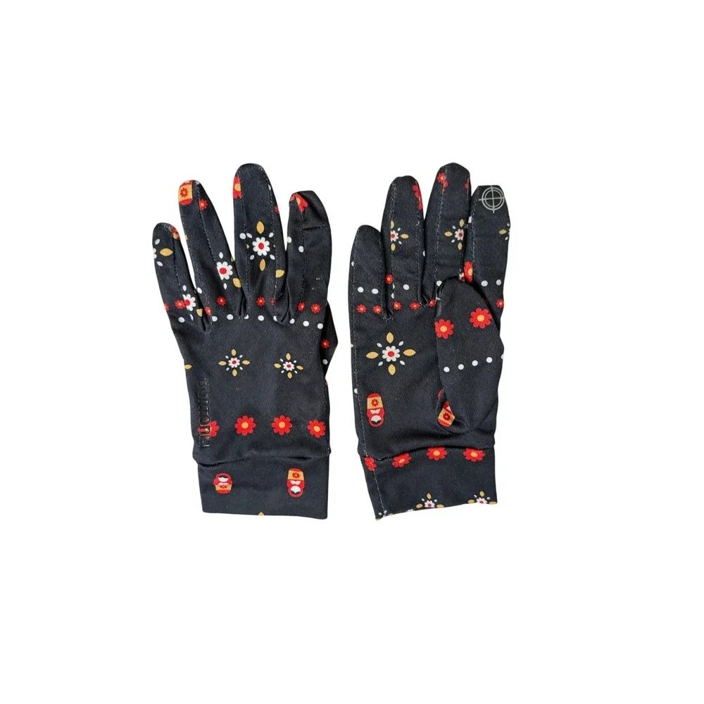 Burton Screen Grab Liner Gloves M/L Black‎ Floral Matryoshka Doll